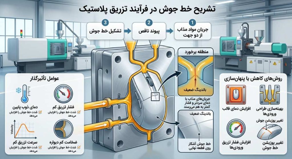 علت خط جوش تزریق پلاستیک