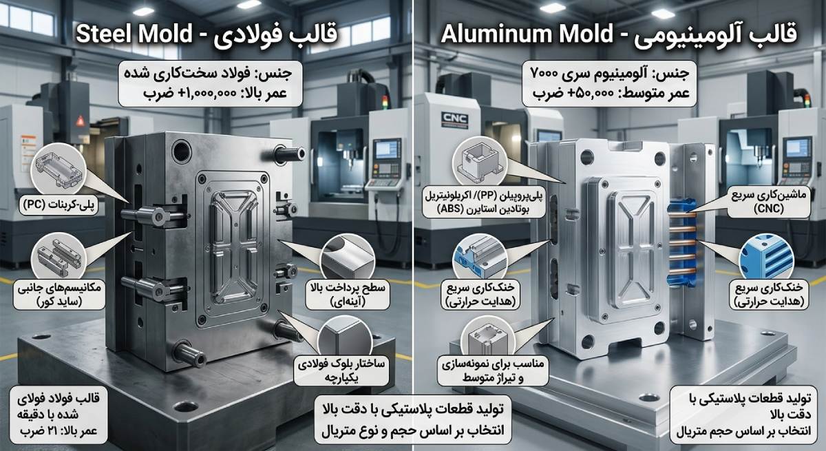 قالب فولادی یا آلومینیومی