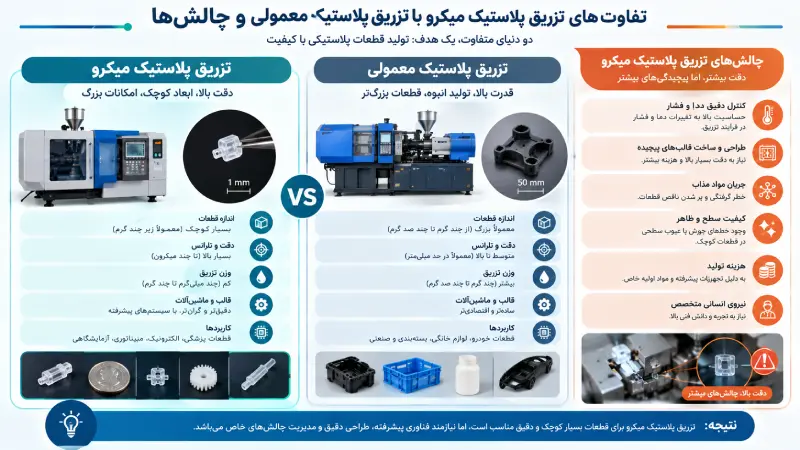 تفاوت تزریق پلاستیک میکرو و معمولی